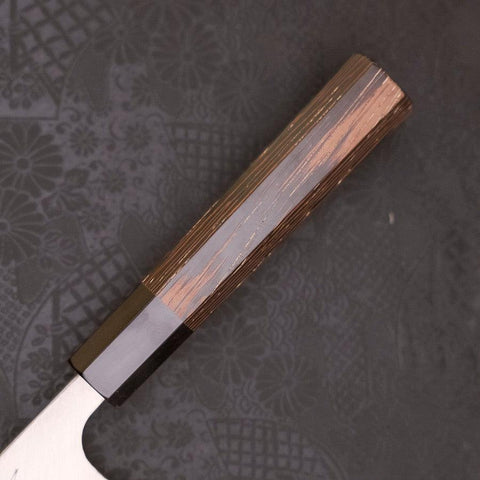 Deba Left Hand AUS-10 Polished Buffalo Wenge Handle 165mm-[Musashi]-[Japanese-Kitchen-Knives]