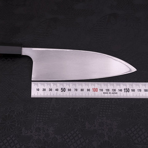 Deba Left Hand AUS-10 Polished Buffalo Wenge Handle 165mm-[Musashi]-[Japanese-Kitchen-Knives]