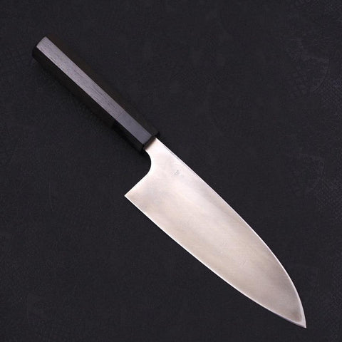 Deba Left Hand Silver Steel #3 Kasumi Buffalo Ebony Handle 180mm (7”)-[Musashi]-[Japanese-Kitchen-Knives]
