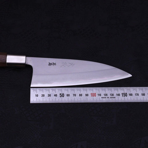 Deba Stainless Clad Blue Steel #2 Walnut Handle 165mm-[Musashi]-[Japanese-Kitchen-Knives]