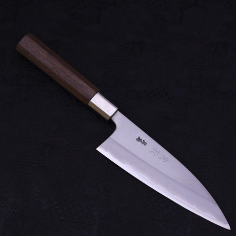 Deba Stainless Clad Blue Steel #2 Walnut Handle 165mm-[Musashi]-[Japanese-Kitchen-Knives]