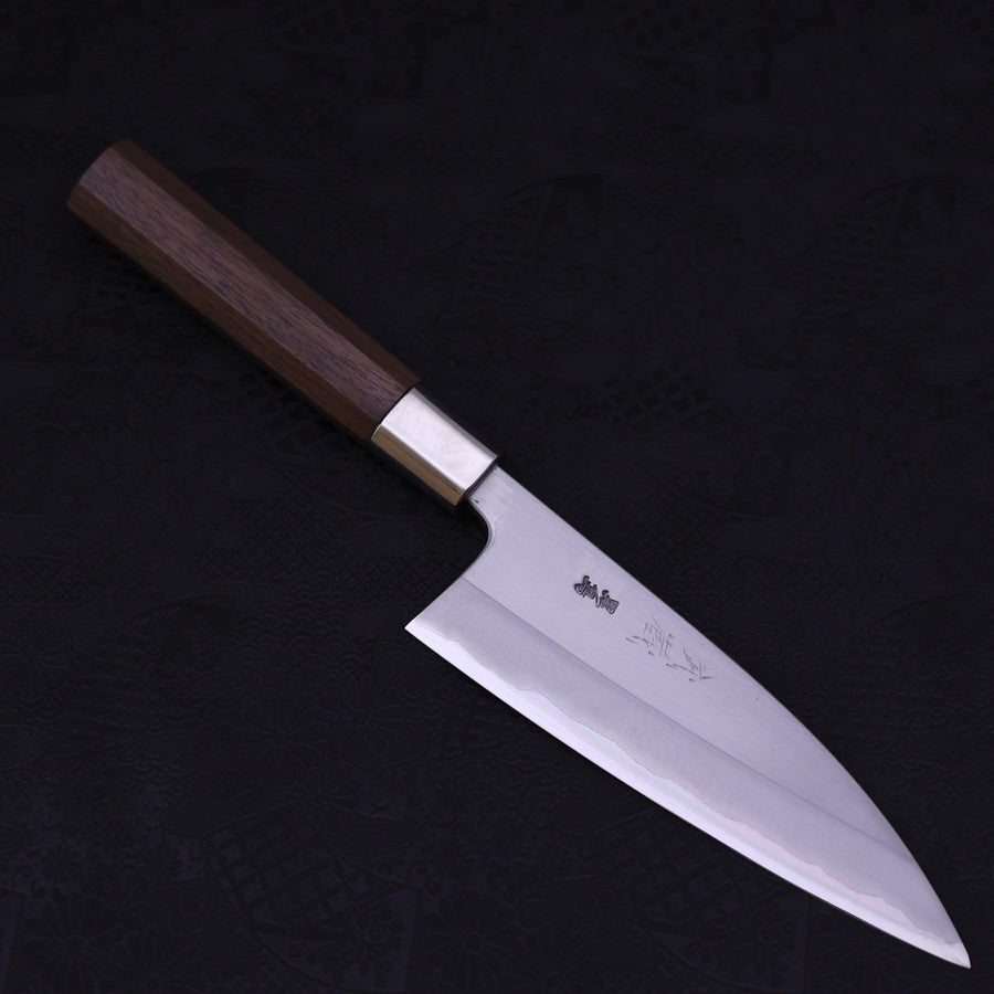 Deba Stainless Clad Blue Steel #2 Walnut Handle 165mm-[Musashi]-[Japanese-Kitchen-Knives]