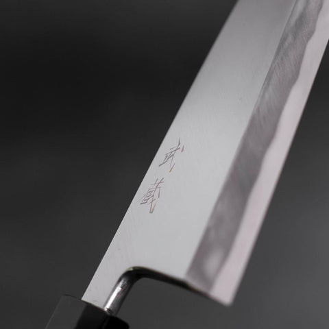 Deba White Steel #2 Hon-Kasumi Buffalo Teak Handle 165mm (6.5”)-[Musashi]-[Japanese-Kitchen-Knives]