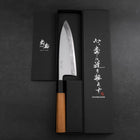 Deba White Steel #2 Hon-Kasumi Buffalo Teak Handle 165mm (6.5”)-[Musashi]-[Japanese-Kitchen-Knives]
