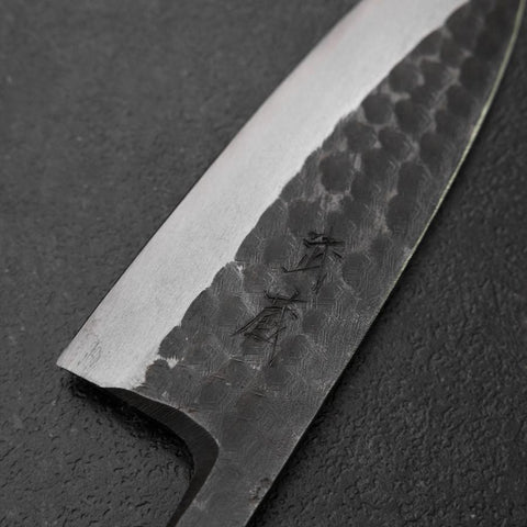 Deba White Steel #2 Left-Hand Kurouchi Tsuchime Cherry Handle 150mm-[Musashi]-[Japanese-Kitchen-Knives]