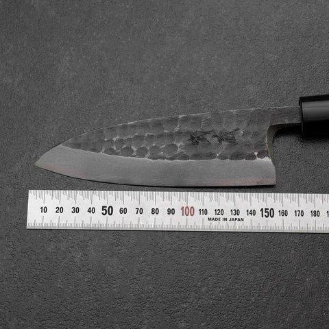 Deba White Steel #2 Left-Hand Kurouchi Tsuchime Cherry Handle 150mm-[Musashi]-[Japanese-Kitchen-Knives]