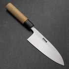 Deba White Steel #2 Left-Hand Kurouchi Tsuchime Cherry Handle 150mm-[Musashi]-[Japanese-Kitchen-Knives]