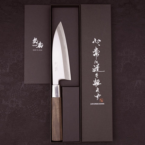 Deba White Steel #1 Walnut Handle 150mm-[Musashi]-[Japanese-Kitchen-Knives]