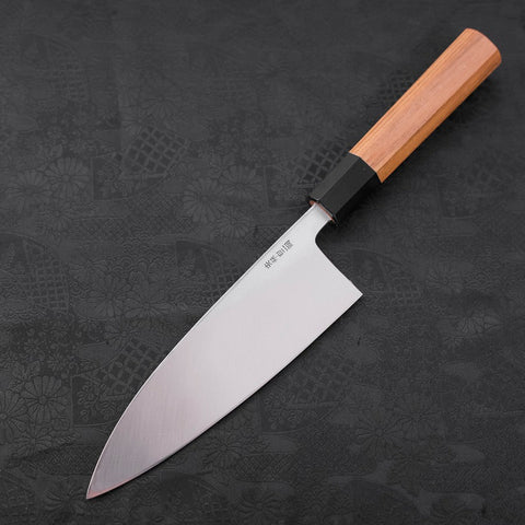 Deba White Steel #2 Kasumi Buffalo Teak Handle 180mm-[Musashi]-[Japanese-Kitchen-Knives]