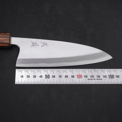 Deba White Steel #2 Kasumi Sumi Urushi Handle 150mm-[Musashi]-[Japanese-Kitchen-Knives]
