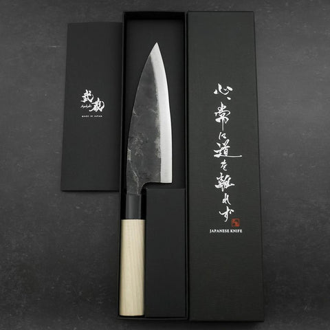 Deba White Steel #2 Kurouchi Magnolia Handle 165mm-[Musashi]-[Japanese-Kitchen-Knives]