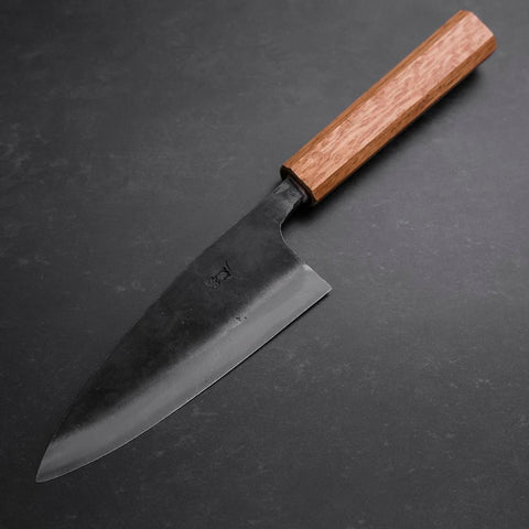 Deba White Steel #2 Kurouchi Oak Handle 150mm-[Musashi]-[Japanese-Kitchen-Knives]