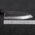 Deba White Steel #2 Kurouchi Tsuchime Buffalo Teak Handle 180mm-[Musashi]-[Japanese-Kitchen-Knives]