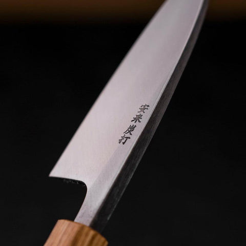 Deba White Steel #2 Kurouchi Tsuchime Yaki Urushi Handle 120mm-[Musashi]-[Japanese-Kitchen-Knives]