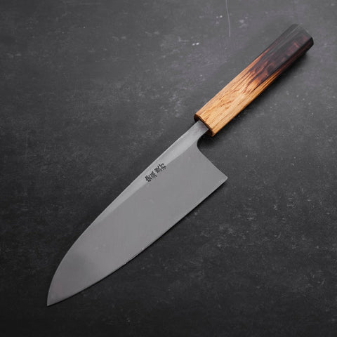 Deba White Steel #2 Kurouchi Tsuchime Yaki Urushi Handle 180mm-[Musashi]-[Japanese-Kitchen-Knives]