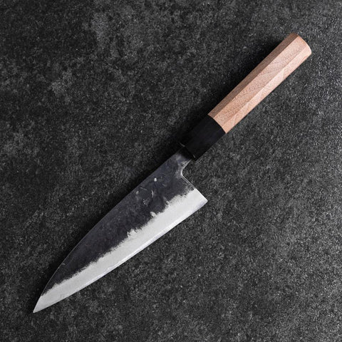 Funayuki Blue Steel #2 Kurouchi Buffalo Walnut Handle 165mm-[Musashi]-[Japanese-Kitchen-Knives]