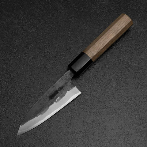 Funayuki Blue Steel #2 Kurouchi Walnut Handle 100mm-[Musashi]-[Japanese-Kitchen-Knives]