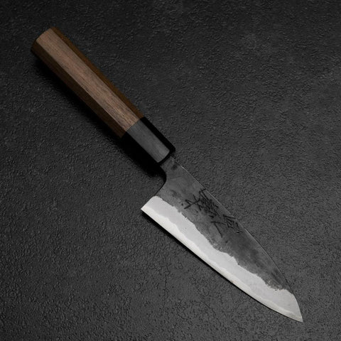 Funayuki Blue Steel #2 Kurouchi Walnut Handle 120mm-[Musashi]-[Japanese-Kitchen-Knives]