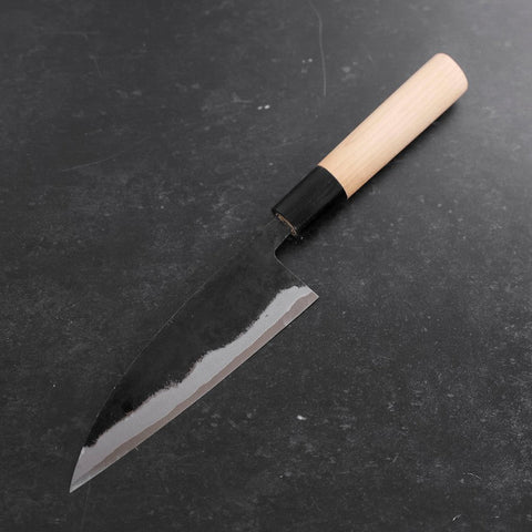 Funayuki Blue Steel #2 Kurouchi Buffalo Magnolia Handle 150mm-[Musashi]-[Japanese-Kitchen-Knives]