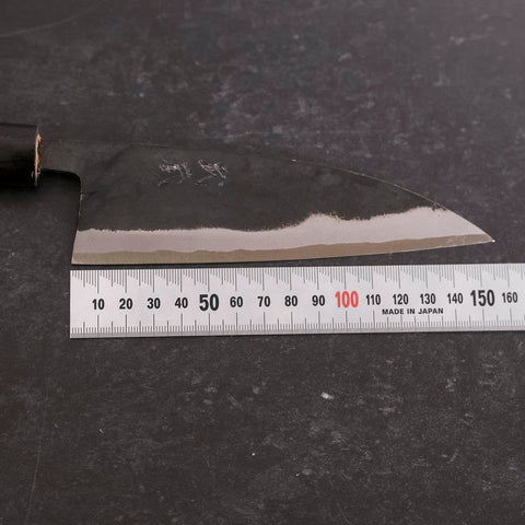 Funayuki Blue Steel #2 Kurouchi Buffalo Magnolia Handle 150mm-[Musashi]-[Japanese-Kitchen-Knives]