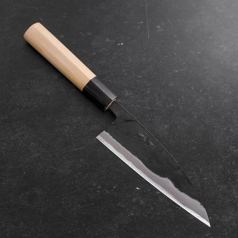 Funayuki Blue Steel #2 Kurouchi Buffalo Magnolia Handle 150mm-[Musashi]-[Japanese-Kitchen-Knives]