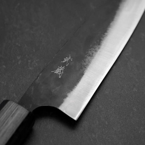 Funayuki Blue Steel #2 Kurouchi Dark Blue Urushi Handle 145mm-[Musashi]-[Japanese-Kitchen-Knives]