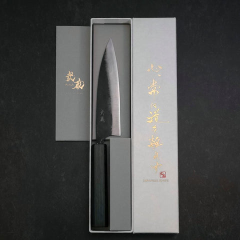 Funayuki Blue Steel #2 Kurouchi Dark Blue Urushi Handle 145mm-[Musashi]-[Japanese-Kitchen-Knives]