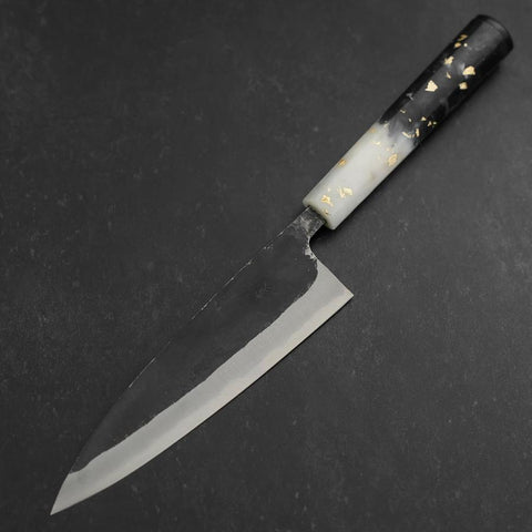 Funayuki Blue Steel #2 Kurouchi Ocean Black White Gold Handle 165mm-[Musashi]-[Japanese-Kitchen-Knives]