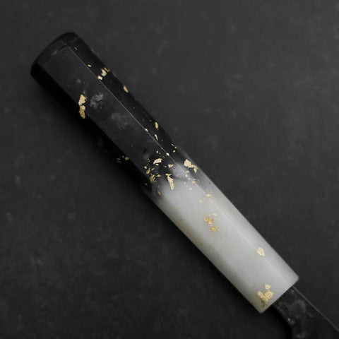 Funayuki Blue Steel #2 Kurouchi Ocean Black White Gold Handle 165mm-[Musashi]-[Japanese-Kitchen-Knives]