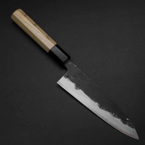 Funayuki Sabaki Blue Steel #1 Kurouchi Buffalo Magnolia Handle 165mm-[Musashi]-[Japanese-Kitchen-Knives]