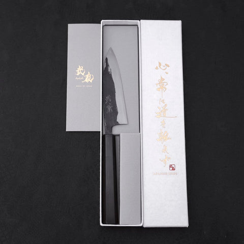 Funayuki Sabaki Blue Super Kurouchi Buffalo Ebony Handle 120mm-[Musashi]-[Japanese-Kitchen-Knives]