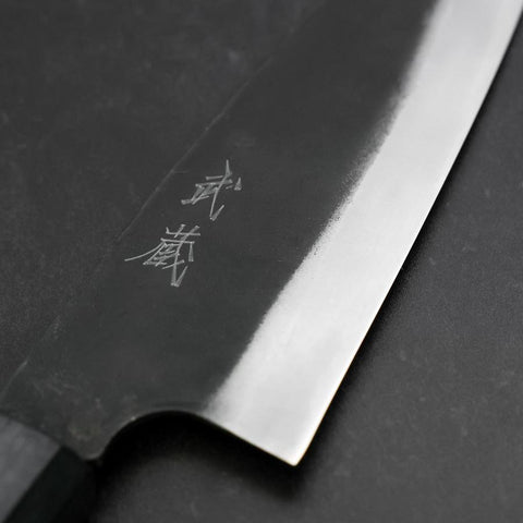 Funayuki Sabaki Blue Steel #1 Kurouchi Dark Blue Urushi Handle 165mm-[Musashi]-[Japanese-Kitchen-Knives]