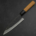 Funayuki Sabaki Blue Steel #2 Kurouchi Buffalo Teak Handle 165mm-[Musashi]-[Japanese-Kitchen-Knives]