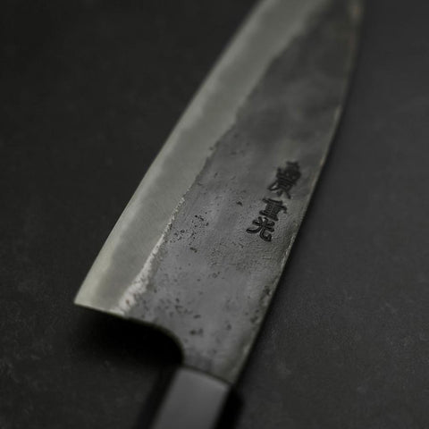 Funayuki Sabaki Blue Steel #2 Kurouchi Buffalo Teak Handle 165mm-[Musashi]-[Japanese-Kitchen-Knives]
