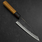 Funayuki Sabaki Blue Steel #2 Kurouchi Buffalo Teak Handle 165mm-[Musashi]-[Japanese-Kitchen-Knives]