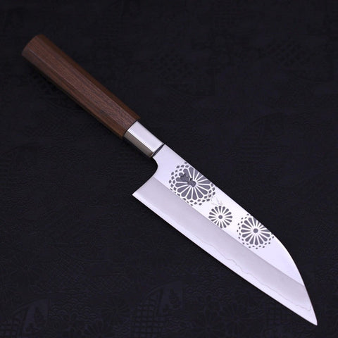 Funayuki Silver Steel #3 Kiku Walnut Handle 165mm-[Musashi]-[Japanese-Kitchen-Knives]