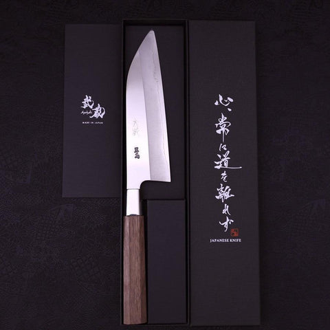 Funayuki Silver Steel #3 Walnut Handle 180mm-[Musashi]-[Japanese-Kitchen-Knives]