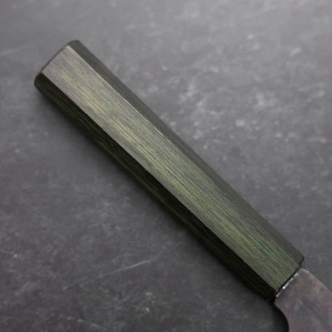 Funayuki White Steel #2 Kurouchi Green Urushi Handle 150mm-[Musashi]-[Japanese-Kitchen-Knives]