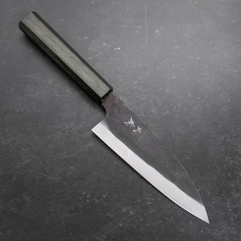 Funayuki White Steel #2 Kurouchi Green Urushi Handle 150mm-[Musashi]-[Japanese-Kitchen-Knives]