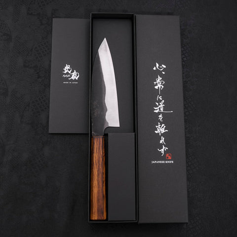 Funayuki White Steel #2 Kurouchi Sumi Urushi Handle 150mm-[Musashi]-[Japanese-Kitchen-Knives]