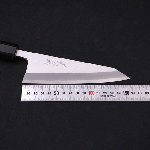 Garasuki Boning Knife White Steel #2 Kasumi Buffalo Ebony Handle 150mm-[Musashi]-[Japanese-Kitchen-Knives]