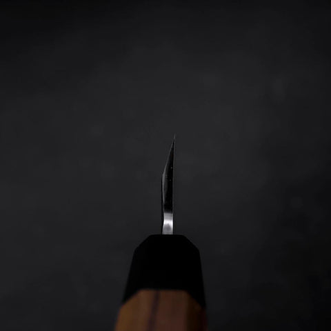 Garasuki Boning Knife White Steel #2 Polished Buffalo Teak Handle 150mm-[Musashi]-[Japanese-Kitchen-Knives]