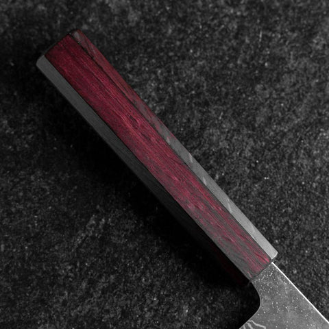 Gyuto 440C Nashiji Damascus Purple Urushi Handle 210mm (8.3”)-[Musashi]-[Japanese-Kitchen-Knives]