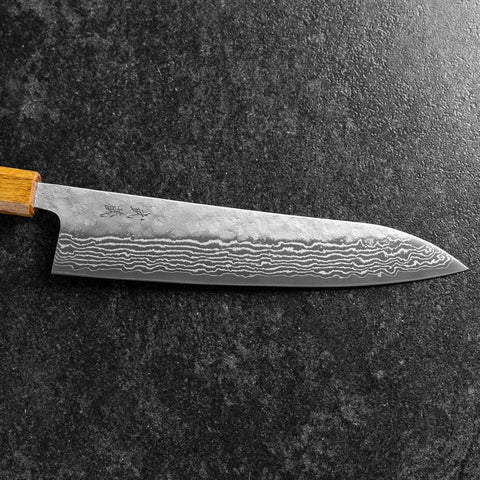 Gyuto 440C Nashiji Damascus Yaki Urushi Handle 210mm (8.3”)-[Musashi]-[Japanese-Kitchen-Knives]