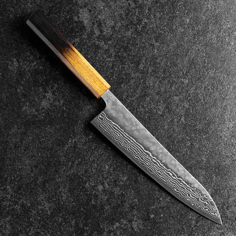 Gyuto 440C Nashiji Damascus Yaki Urushi Handle 210mm (8.3”)-[Musashi]-[Japanese-Kitchen-Knives]
