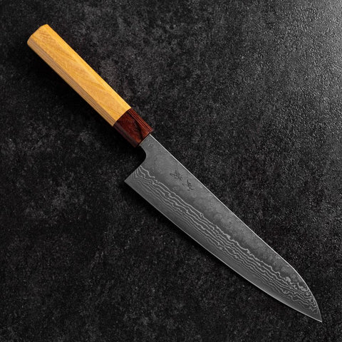 Gyuto 440C Nashiji Damascus Zelkova Handle 210mm-[Musashi]-[Japanese-Kitchen-Knives]