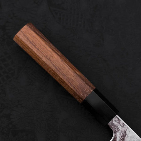 Gyuto AUS-10 Mirror Tsuchime Damascus Buffalo Teak Handle 210mm-[Musashi]-[Japanese-Kitchen-Knives]