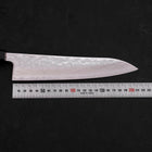 Gyuto AUS-10 Mirror Tsuchime Damascus Buffalo Teak Handle 210mm-[Musashi]-[Japanese-Kitchen-Knives]