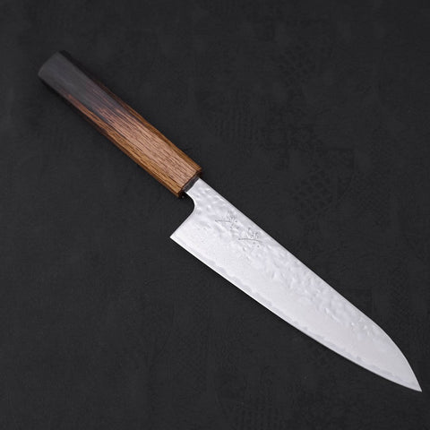 Gyuto AUS-10 Mirror Tsuchime Damascus Yaki Urushi Handle 180mm-[Musashi]-[Japanese-Kitchen-Knives]