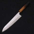 Gyuto AUS-10 Mirror Tsuchime Damascus Yaki Urushi Handle 210mm-[Musashi]-[Japanese-Kitchen-Knives]